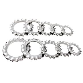 Washers,Flat Washer, Lock washers 50pcs Shakeproof Star Gasket, M2.5 to M24 304 Stainless Steel External Toothed Washer, Tooth Washers(M6) in Kuwait
