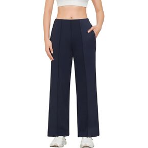 JBT بنطال واسع الساق للسيدات: سروال يوجا عالي الخصر مع جيوب بسحاب - بنطلون عمل نسائي قابل للتمدد in Kuwait