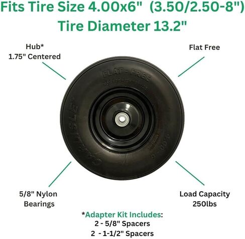 Easy Fit 4.00-6 Flat-Free Wheel Assembly for Residential Wheelbarrow in Saudi Arabia