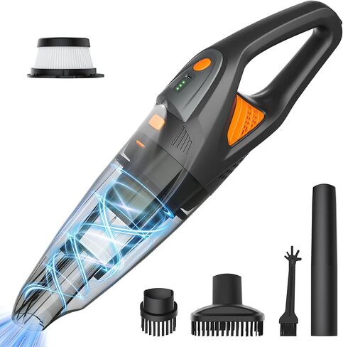 GHUSTAR Handheld Vacuum Cordless - 25000PA Strong Suction Hand Held Car Vacuum Cleaner Portable with Multi-Nozzles - Lightweight Dust Busters Rechargeable for Home Car Office Pets 2 Levels in Saudi Arabia