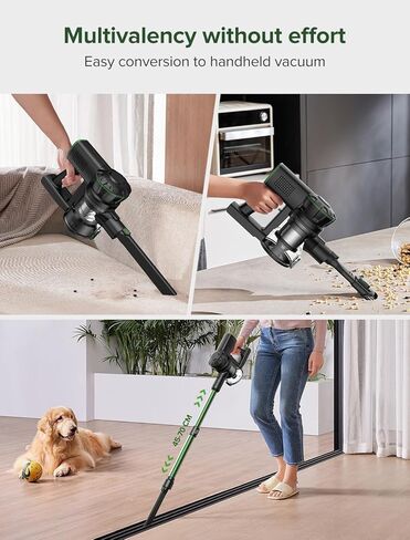 مكنسة كهربائية لاسلكية من فيكسيلار، بقدرة 550 وات/45 كيلو باسكال/60 دقيقة، مكنسة كهربائية لاسلكية مع شاشة قائمة بذاتها تعمل باللمس، مكنسة كهربائية 6 في 1 خفيفة الوزن وقابلة لإعادة الشحن لسجاد شعر الحيوانات الأليفة من الخشب الصلب (أخضر) in Kuwait