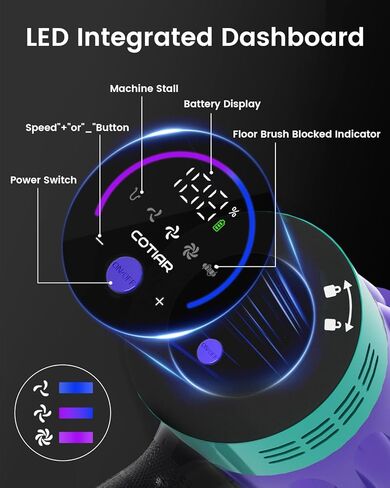 Cordless Vacuum Cleaner, 650W 48KPA 60Min Wireless Vacuum for Home, Stick Vacuum with Green Light Anti-Tangle, Rechargeable Vacuum Cleaners for Pet Hair Carpet Hard Floors （Purple） in Saudi Arabia