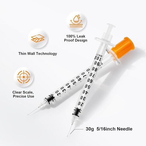 100 عبوة 1 مل/سم مكعب 30 جرام 5/16 بوصة، محاقن مختبرية، عبوة فردية in Kuwait