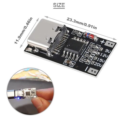 2 قطعة USB-C PD وحدة الزناد PD/QC2.0 3.0 QC4 + لوحة شرك شحن سريع 9 فولت 12 فولت 15 فولت 20 فولت 5A دفعة وحدة الطاقة الجهد إعداد ثابت الإخراج مع مجموعات موصل تيار مستمر كابل ذكر تيار مستمر in Saudi Arabia