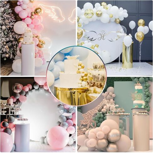 uxcell Set of 3 Gold Tone Cylinder Spandex Stand Covers, Plinth Stand Cover for Party Wedding Birthday Decoration, Only Contains Cylinder Covers (Velvet Fabric - Large) in Saudi Arabia