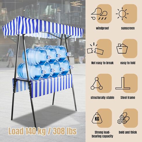 WEWLINE White Portable Display Stand for Party Decor, Birthday, Wedding, Celebrations, Commercial Events, Foldable Vendor Stall, Metal Drink & Gift Holder with Waterproof Canopy, Indoor and Outdoor in Saudi Arabia