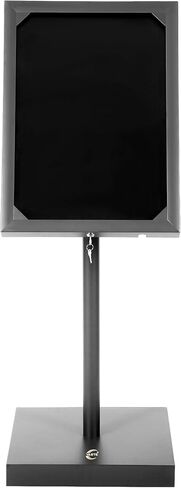 تعرض قائمة Vaste الفولاذية الكبيرة شاشة عرض إعلانية بحامل قائم على الأرض قابلة للتعديل مع غطاء وقاعدة شديدة التحمل وأقفال أضواء LED لمراكز التسوق والمطاعم والمؤتمرات والمعارض (أسود) in Kuwait