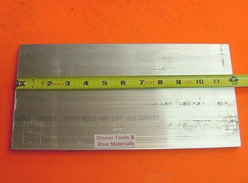 1/2" X 5" Aluminum 6061 Flat BAR 12" Long Solid T6511 New Mill Stock .500" Plate in Saudi Arabia