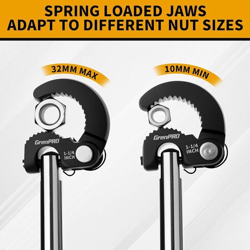 GRENPRO 11" Basin Wrench, Sink Wrench Faucet Tool for Tight Spaces, Adjustable Tap Nut Plumbing Spanner for Professional Plumber, Capacity of 3/8" to 1-1/4" Faucet Wrenches for Undermount Sink in Kuwait