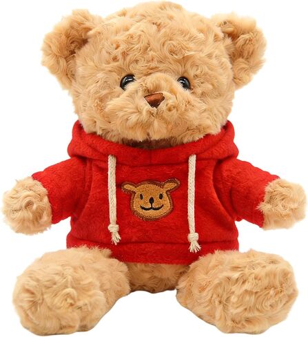 حيوانات دب حشو ناعمة ، 11.8 '' Teddy Bear Plush Toy ترتدي سترة عيد ميلاد عيد ميلاد عيد الحب للعيد للأطفال (Brown-A) in Kuwait