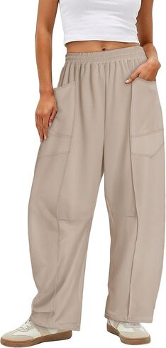 Magritta Womens Baggy Barrel Casual Pants Wide Leg Lounge Fashion Palazzo Pants with Pockets in Saudi Arabia