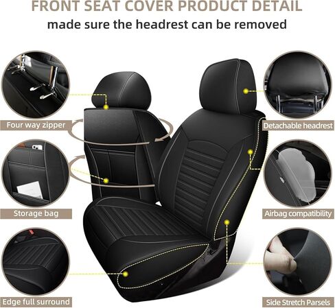 Car Seat Covers Fit for Subaru Outback 2010-2025 2026: Luxury Leather Automotive Front Seat Covers, Car Seat Protector(2PCS Front, Black) in Saudi Arabia