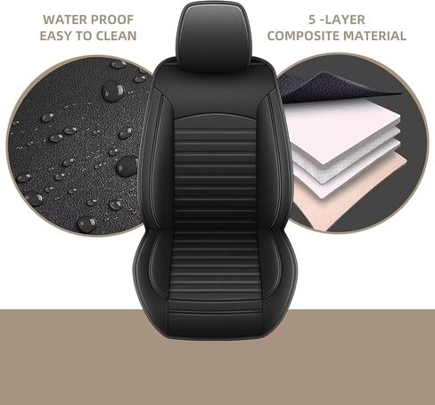 Car Seat Covers Fit for Subaru Outback 2010-2025 2026: Luxury Leather Automotive Front Seat Covers, Car Seat Protector(2PCS Front, Black) in Saudi Arabia