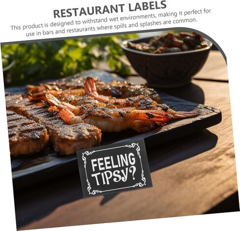 OSALADI 10Pcs Feeling Tipsy Stickers for Restaurant and Bar Decorative Labels for Seamless Communication with Customers and Material Easy to Read in Kuwait