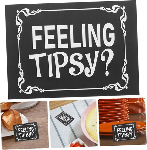 OSALADI 10Pcs Feeling Tipsy Stickers for Restaurant and Bar Decorative Labels for Seamless Communication with Customers and Material Easy to Read in Kuwait
