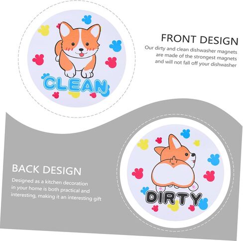 Dishwasher Clean Dirty Magnet Sticker Double-Sided Magnetic Indicator for Kitchen Sturdy and Easy to Use Cleaning Sign for Home Appliances in Saudi Arabia