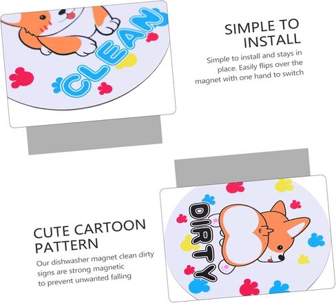 Dishwasher Clean Dirty Magnet Sticker Double-Sided Magnetic Indicator for Kitchen Sturdy and Easy to Use Cleaning Sign for Home Appliances in Saudi Arabia