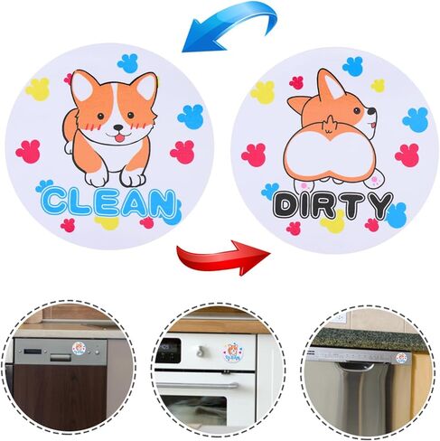 Dishwasher Clean Dirty Magnet Sticker Double-Sided Magnetic Indicator for Kitchen Sturdy and Easy to Use Cleaning Sign for Home Appliances in Saudi Arabia