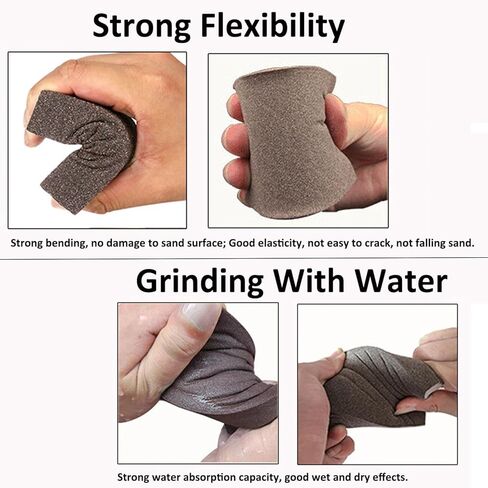 4-Pack Sanding Sponge (60/80/120/220 Grit) – Washable & Reusable Coarse Grit Sponge for Metal Working, Drywall Repair, Pot Scrubbing, Glass Sanding and Wet Dry Sandpaper Pad in Saudi Arabia