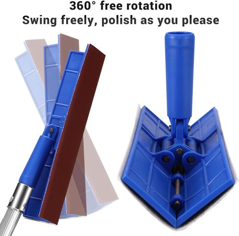 أداة صنفرة زاوية الحوائط الجافة الدوارة بزاوية 360 درجة - حامل ورق الصنفرة ذاتي اللصق لتنعيم أداة تشطيب المعجون الاحترافية مع قبضة مريحة in Kuwait
