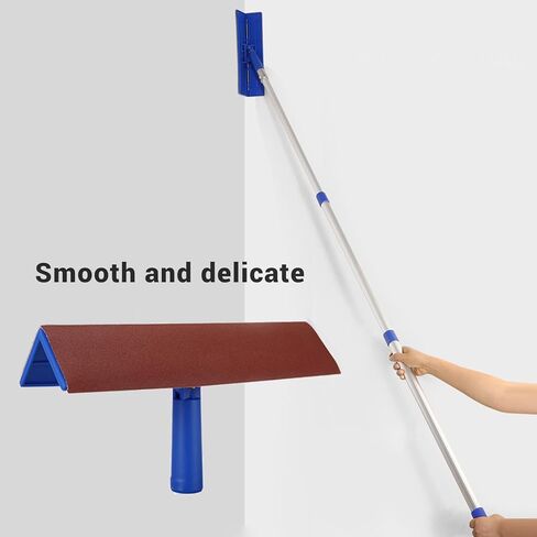 أداة صنفرة زاوية الحوائط الجافة الدوارة بزاوية 360 درجة - حامل ورق الصنفرة ذاتي اللصق لتنعيم أداة تشطيب المعجون الاحترافية مع قبضة مريحة in Kuwait