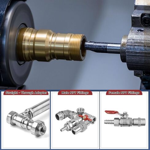 Pack of 2, 304 Stainless Steel Hose Barbs Fittings 1 1/2" Hose Barbs to 3/4" Fittings, Stainless Steel Hex Bars for Home Machines, Massage Bathtubs, and Irrigation Systems in Kuwait