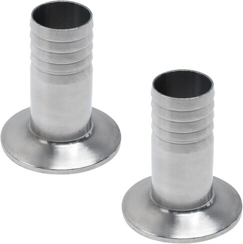 Crapyt 2 Pcs 2" Tri Clamp to 1" Hose Barb Fitting 304 Stainless Sanitary Home Brew Adapter, Hose Fitting Home Brew Connector (Ferrule OD 50.5mm,Sliver) in Saudi Arabia