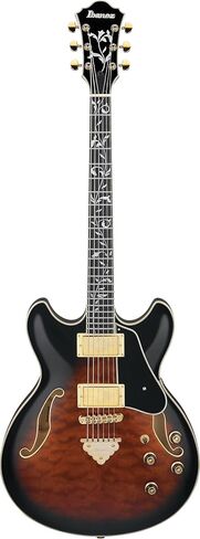 Ibanez AS93QMSP Artcore Expressionist 6-String Right-Handed Electric Guitar with Quilted Maple Body and Macassar Ebony Fingerboard (Dark Brown Sunburst) in Saudi Arabia