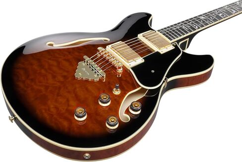 Ibanez AS93QMSP Artcore Expressionist 6-String Right-Handed Electric Guitar with Quilted Maple Body and Macassar Ebony Fingerboard (Dark Brown Sunburst) in Saudi Arabia