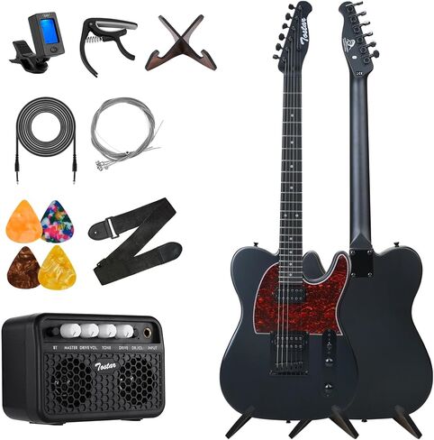 TOSTAR Electric Guitar with HSH Alnico 5 Pickups, Locking Tuners, Push-Pull Coil Split, Enhanced Sustain, Solid Body Electric Guitars for Advanced Players, Guitarra Electrica, Red in Kuwait