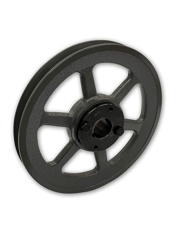 Single Groove 10.75" Cast Iron Electric Motor" H" Pulley/Sheave, Bushing Included, for 5/8" Top Width B/5L/BK/5LK Section V Belt, 1 Groove Pulley (1-1/8" Shaft / 1.125" Bore, BK110H) in Kuwait