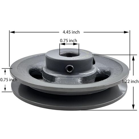 الحزم AK46-3/4، بكرة الحزام v 3/4 بوصة تتحمل 4.45 بوصة OD، بكرة المحرك من الحديد الزهر لأحزمة V 3L 4L، بكرة AK4634 in Saudi Arabia