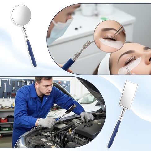 5 Pcs Telescoping Inspection Mirror Set, Flexible Inspection Mirror Tool, Stainless Steel Extendable Mechanic Mirrors with Long Handle Tool, 360 Rotation Mirrors for Check Vehicle Eyelashes Mouth in Saudi Arabia