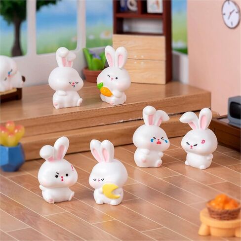Cute Mini Creative Emotional Bunny Hinge Heads Decorative Topper Set 6PCS, Home Decoration,Magnetic Hinge Head Toppers Door Hinge in Saudi Arabia