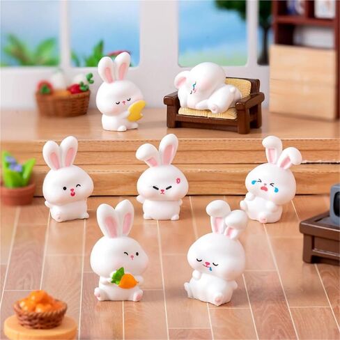 Cute Mini Creative Emotional Bunny Hinge Heads Decorative Topper Set 6PCS, Home Decoration,Magnetic Hinge Head Toppers Door Hinge in Saudi Arabia