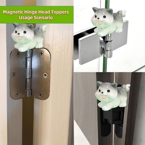 Cute Mini Creative Grey White Puppy Hinge Heads Decorative Topper Set 6PCS, Home Decoration,Magnetic Hinge Head Toppers Door Hinge in Saudi Arabia