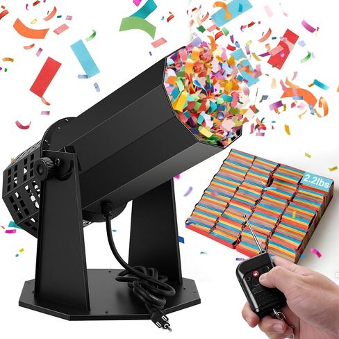 1500W Professional Electric Confetti Machine with Remote & 2.2 lbs Confetti Paper Blower for Weddings, Birthday Parties, Celebrations, Special Events in Kuwait