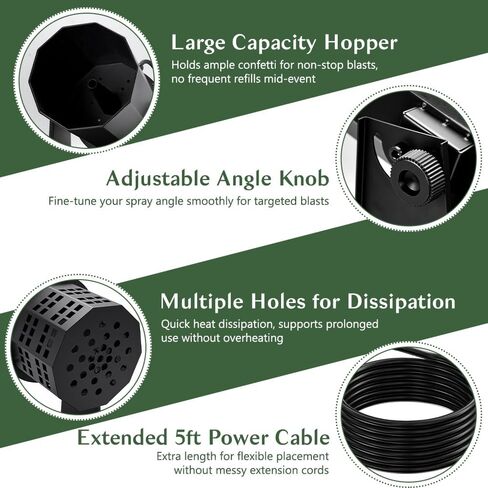 1500W Professional Electric Confetti Machine with Remote & 2.2 lbs Confetti Paper Blower for Weddings, Birthday Parties, Celebrations, Special Events in Kuwait