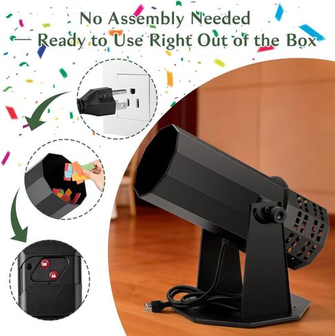 1500W Professional Electric Confetti Machine with Remote & 2.2 lbs Confetti Paper Blower for Weddings, Birthday Parties, Celebrations, Special Events in Kuwait