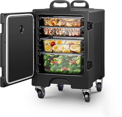 NORTHCLAN Hot Box for Catering, 82Qt LLDPE Insulated Food Pan Carrier W/Wheels, Stackable Design, Handles, Insulated Cooler, Hot Box Food Warmer Canteen, Hotel, for Christmas Party in Saudi Arabia
