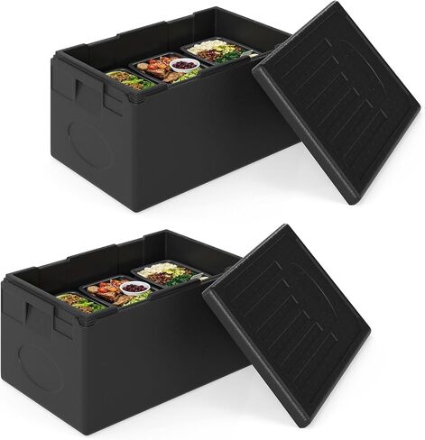 Goplus Hot Box Food Warmer, 49 Qt Top Loading Stackable Insulated Food Pan Carrier for Catering with Handle, 10.5 Inch Deep, Portable Food Warm and Cooler for Hotel Restaurant Camping in Saudi Arabia
