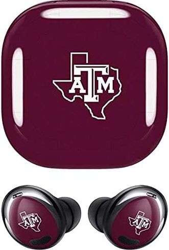 Skinit Decal Audio Skin Compatible with Samsung Galaxy Buds Pro - Officially Licensed Texas A&M Outline Design in Saudi Arabia