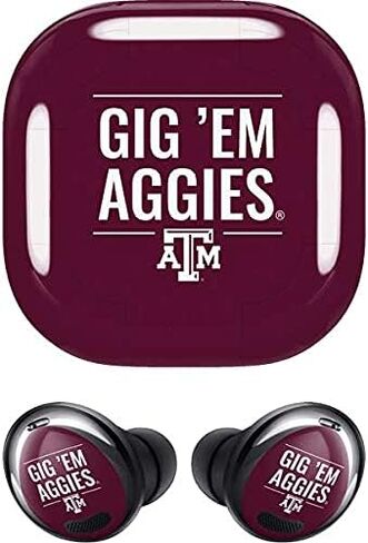 غلاف صوتي من Skinit متوافق مع Samsung Galaxy Buds Pro - تصميم Gig Em Aggies مرخص رسميًا in Saudi Arabia