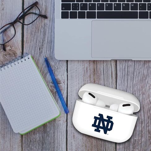 حافظة OTM Essentials مرخصة رسميًا من جامعة نوتردام Airpods، متوافقة مع Apple AirPods Pro (TPU)، شحن لاسلكي، حافظة سماعات الأذن، Classic V1، أبيض in Saudi Arabia