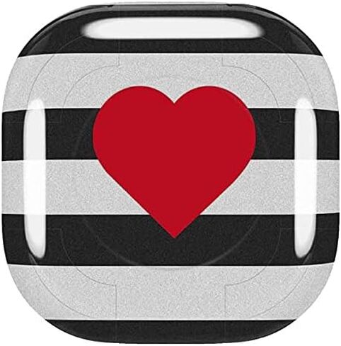 Skinit Decal Audio Skin Compatible with Samsung Galaxy Buds Pro Originally Designed Black and White Striped Heart Design in Saudi Arabia