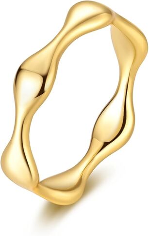 Hapour 925 Sterling Silver Ring for Women, Simple Statement Eternity Rings Modern Geometric Everyday Unique Wedding Band Stackable Rings 6-9 in Kuwait