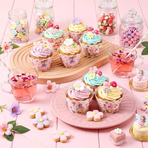 96 Pcs Breast Cancer Awareness Decorations Breast Cancer Cupcake Toppers for Party Pink Ribbon Awareness Cupcake Picks Paper Dessert Cake Decor Supplies for Women Girls in Saudi Arabia