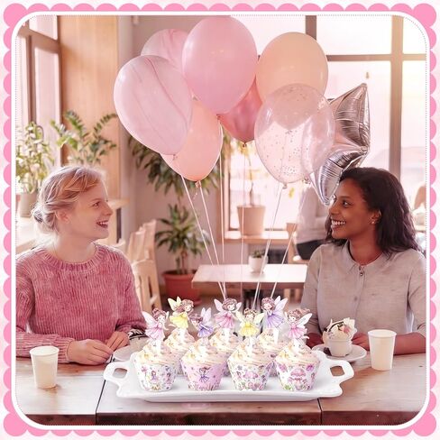 96 Pcs Breast Cancer Awareness Decorations Breast Cancer Cupcake Toppers for Party Pink Ribbon Awareness Cupcake Picks Paper Dessert Cake Decor Supplies for Women Girls in Saudi Arabia