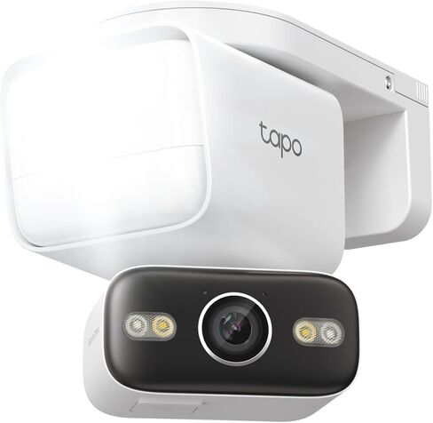 كاميرا TP-Link Tapo Smart Outdoor Security Floodlight، سلكية، 2800 لومن، 270 درجة تنشيط الحركة، 2K QHD، لا يلزم الاشتراك، تعمل مع Alexa & Google Assistant، اكتشاف الذكاء الاصطناعي الذكي (Tapo C720) in Kuwait