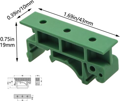10 أزواج C45 PCB لوحة دوائر كهربائية DIN السكك الحديدية تصاعد محول 35 مللي متر 15 مللي متر شرائح تثبيت كليب تحويل التيار الكهربائي المعزل الحالة الصلبة وحدة التحكم التتابع الملحقات in Saudi Arabia
